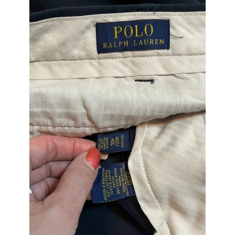Polo Ralph Lauren Chino Shorts Mens 40T Navy Classic Preppy Flat Front Cotton